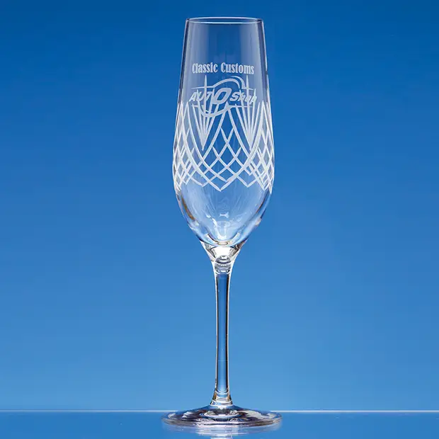 150ml Panel Champagne Flute with Frost Cutting